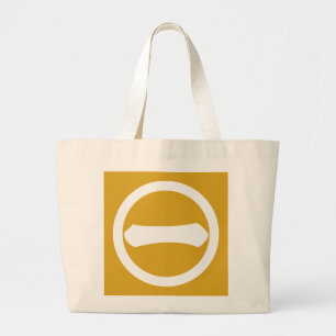 Bolsa Tote Grande Numeral um do Kanji no círculo