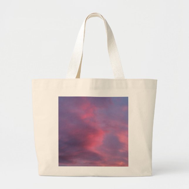 Bolsa Tote Grande Nuvens Rosa Azul (Frente)