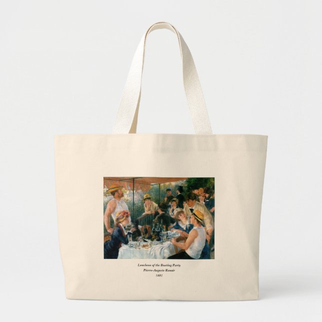 Bolsa Tote Grande O almoço de Renoir do partido do barco (1881) (Frente)