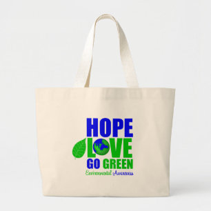 Bolsa Tote Grande O amor da esperança vai consciência da terra ver