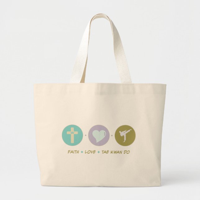 Bolsa Tote Grande O amor Tae Kwan da fé faz (Frente)