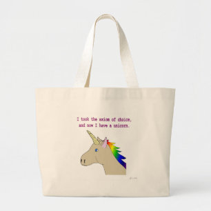 Bolsa Tote Grande O axioma de escolha faz unicórnios!