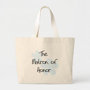 Bolsa Tote Grande O azul floresce a matrona da honra