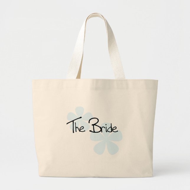 Bolsa Tote Grande O azul floresce a noiva (Frente)