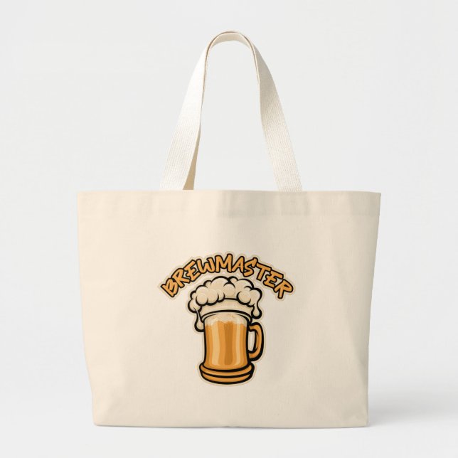 Bolsa Tote Grande O Brewmaster precisa de uma caneca de cerveja (Frente)