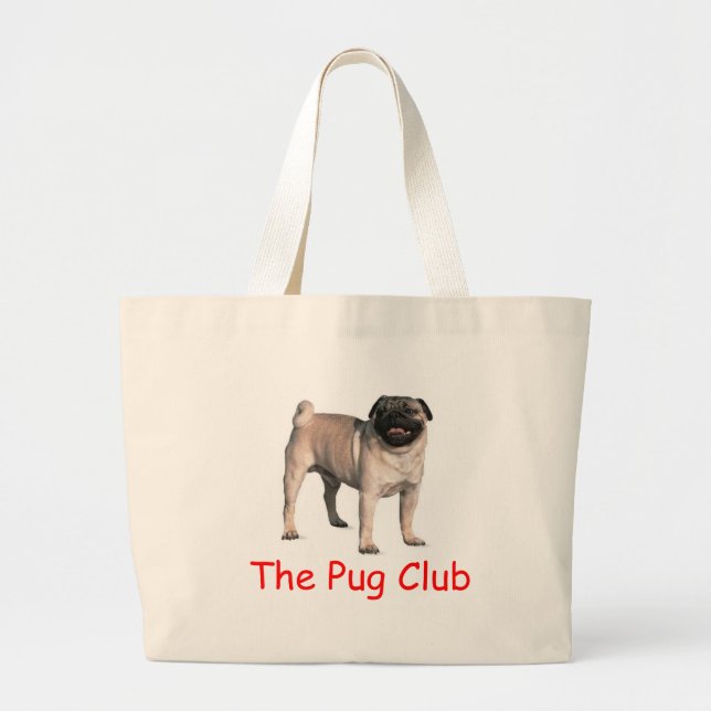 Bolsa Tote Grande O clube do Pug (Frente)