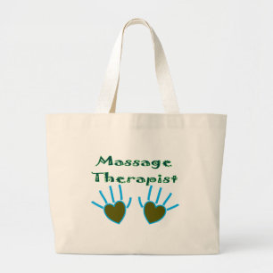 Bolsa Tote Grande O coração do terapeuta da massagem entrega