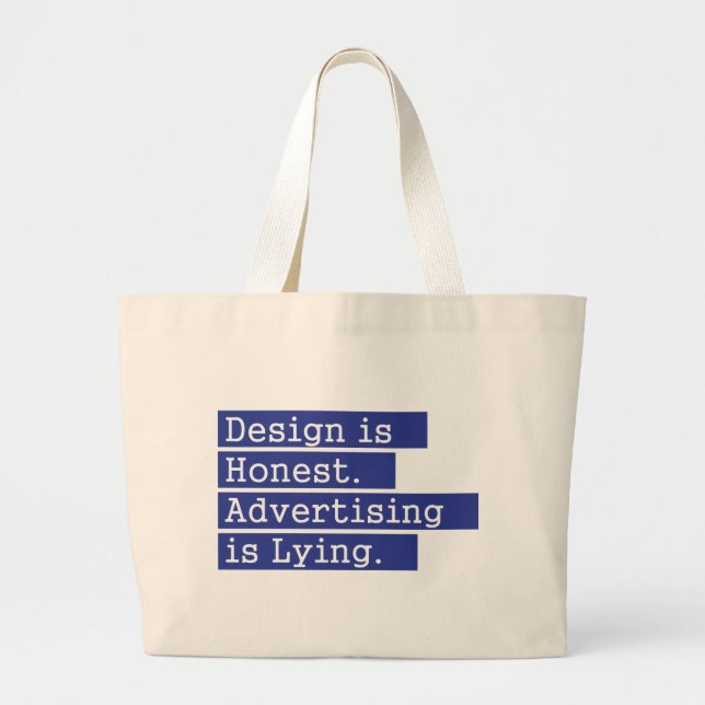 Bolsa Tote Grande O design é honesto - azul (Frente)