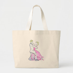 Bolsa Tote Grande O design gráfico dos dançarinos da valsa