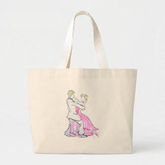 Bolsa Tote Grande O design gráfico dos dançarinos da valsa