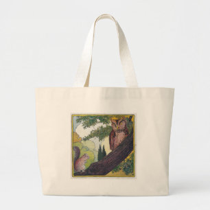 Bolsa Tote Grande O é a coruja velha que se senta em uma árvore