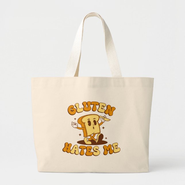 Bolsa Tote Grande O glúten me odeia (Frente)