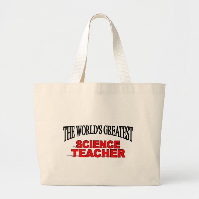 Bolsa Tote Grande O grande professor de ciências do mundo (Frente)