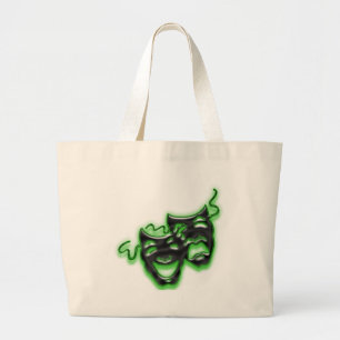 Bolsa Tote Grande O grande verde de néon mascara a sacola