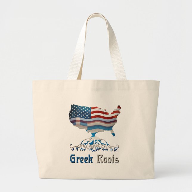 Bolsa Tote Grande O grego americano enraíza a sacola (Frente)