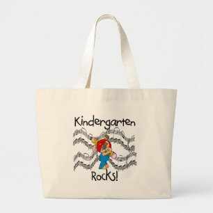 Bolsa Tote Grande O jardim de infância do filhote de cachorro