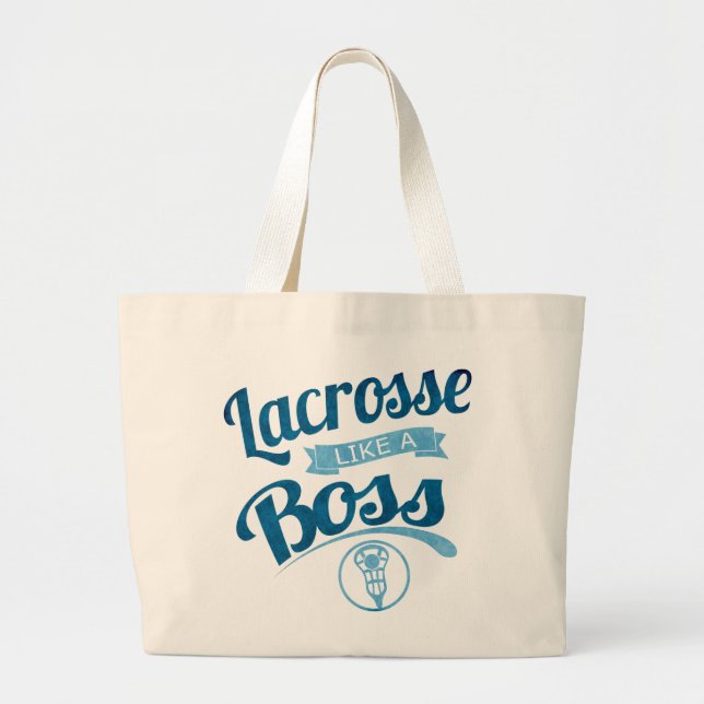 Bolsa Tote Grande o lacrosse gosta de um chefe (Frente)
