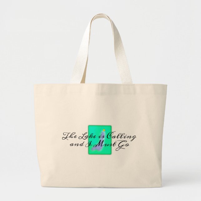 Bolsa Tote Grande O lago é chamando mim deve ir (Frente)