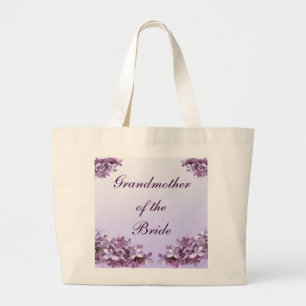 Bolsa Tote Grande O Lilac floral floresce a avó do casamento da