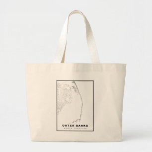 Bolsa Tote Grande O Mapa dos Outer Banks