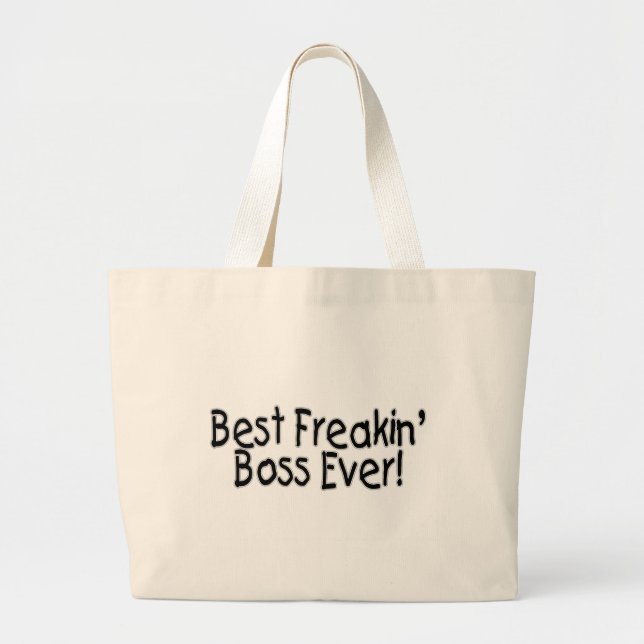 Bolsa Tote Grande O melhor chefe de Freakin nunca (Frente)