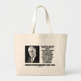 Bolsa Tote Grande O país FDR precisa de experimentação persistente e