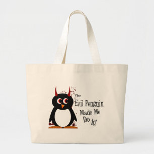 Bolsa Tote Grande O pinguim mau fez-me fazê-lo sacola
