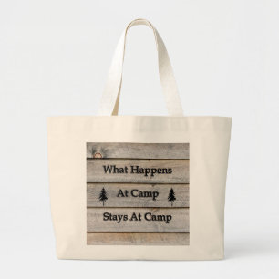 Bolsa Tote Grande O que acontece no acampamento fica no acampamento