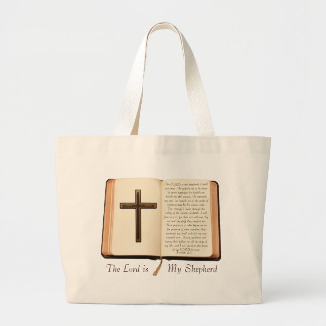 Bolsa Tote Grande O senhor é meu pastor (Frente)