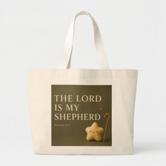 Bolsa Tote Grande O Senhor É Meu Pastor | Salmo 23:1 Verde Oliva