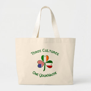 Bolsa Tote Grande O Shamrock Irlandês Irlandês Personalizado