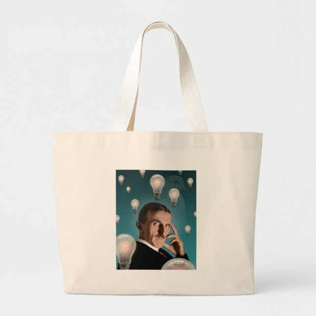 Bolsa Tote Grande O sonho de Tesla (Frente)