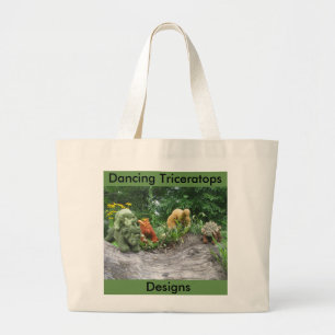 Bolsa Tote Grande O Triceratops da dança projeta a sacola