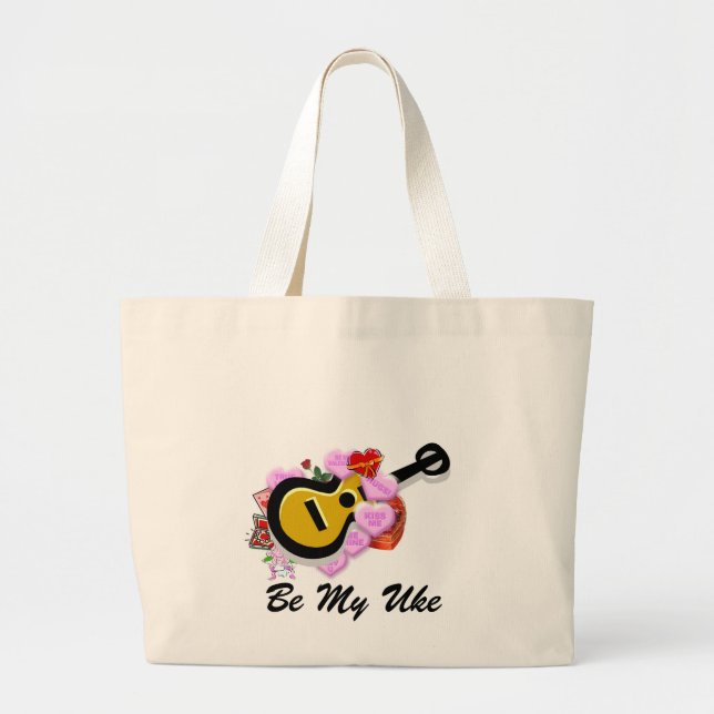 Bolsa Tote Grande O Ukulele dos namorados (Frente)