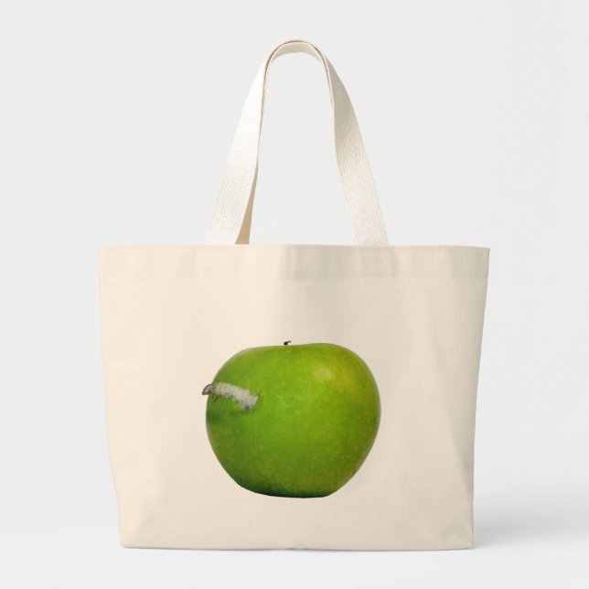Bolsa Tote Grande O verme na maçã (Frente)