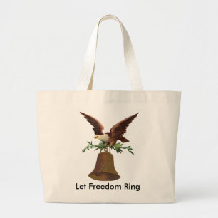 Bolsa Tote Grande O vintage deixou o anel da liberdade