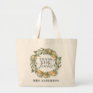 Bolsa Tote Grande obrigado botânico de laranja russo, professor