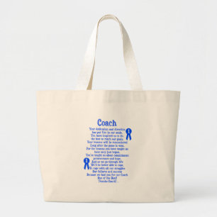 Bolsa Tote Grande Obrigado do treinador você