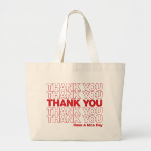 Bolsa Tote Grande Obrigado ensacar o design - vermelho