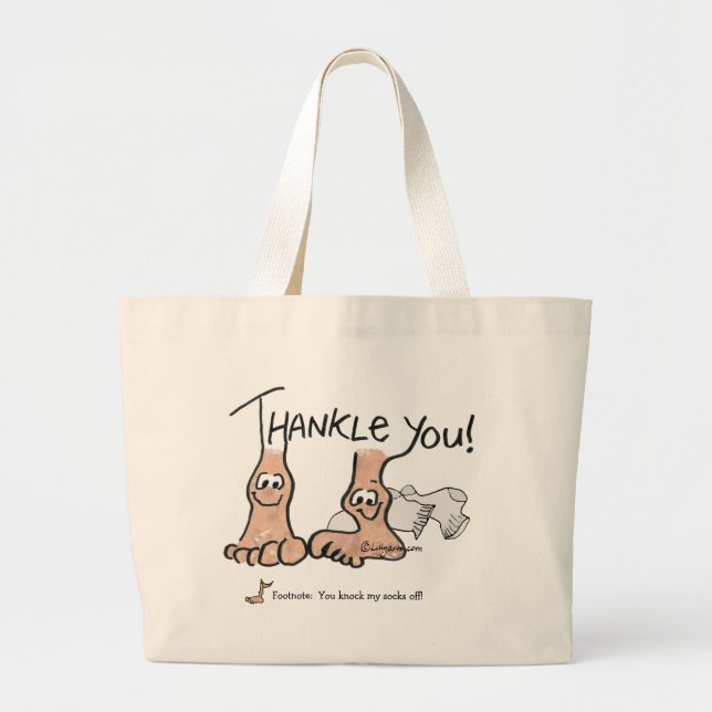 Bolsa Tote Grande Obrigado Personalizado Presente (Frente)