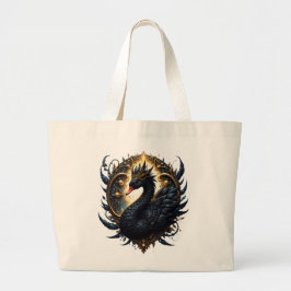 Bolsa Tote Grande Obsidian Swan of Silent Grace – Dark Fantasy 