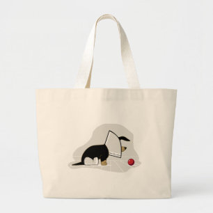 Bolsa Tote Grande Obtenha o cone da cabeça de cão do poço logo -