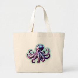 Bolsa Tote Grande Octopus púrpura