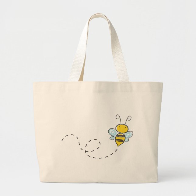Bolsa Tote Grande Ocupado Bumble a abelha (Frente)