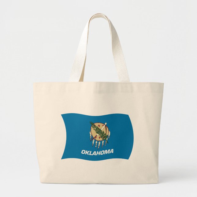 Bolsa Tote Grande Oklahoma Flag Tote Bag (Frente)