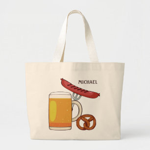 Bolsa Tote Grande Oktoberfest CHURRASCO nome personalizado para saco