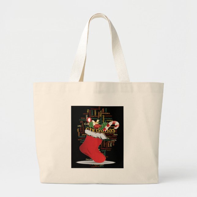 Bolsa Tote Grande Olá! Feliz Natal GIFTS e um Feliz ano novo (Frente)