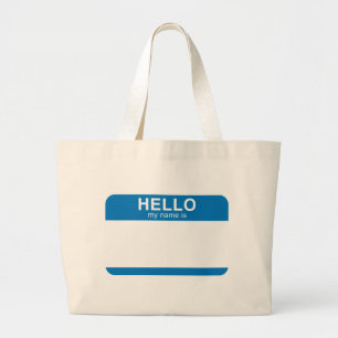 Bolsa Tote Grande Olá! meu nome é - azul