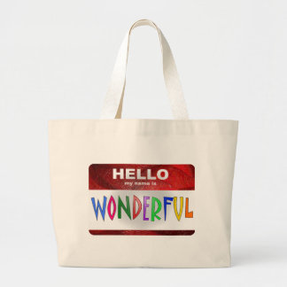 Bolsa Tote Grande Olá, meu nome é maravilhoso