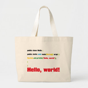 Bolsa Tote Grande Olá, Mundo!
